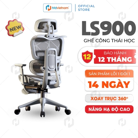 Ghế Làm Việc LS900 – Lưng Lưới, Tựa Đầu, Tay 3D, Chống Đau Lưng, Chống Mỏi Vai