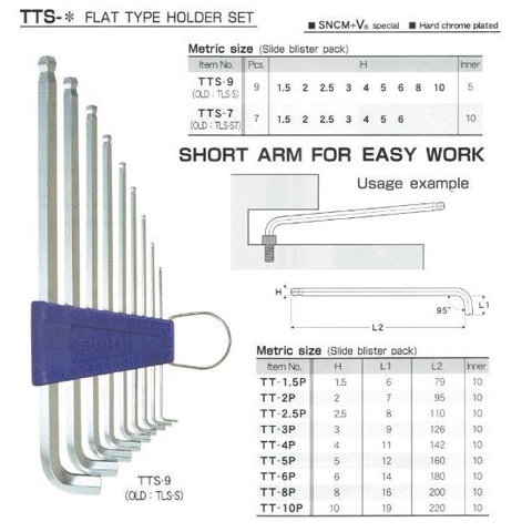 Bộ lục giác đầu bi EIGHT TTS-9