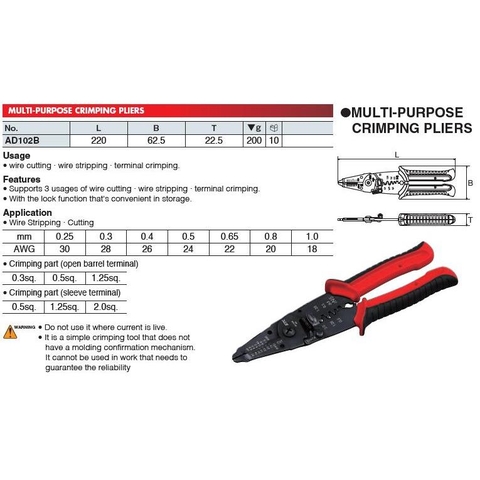 Kìm bấm cos đa năng AD102A