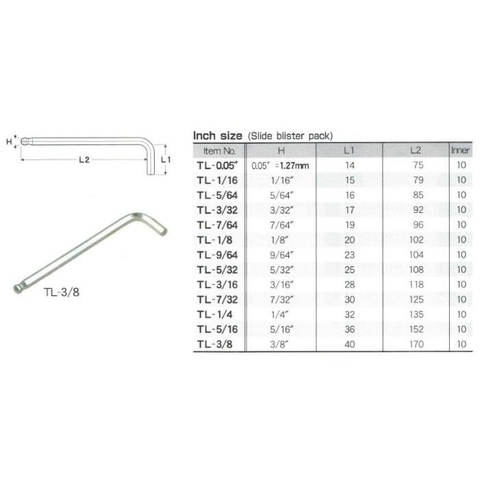 Bộ lục giác hệ inch Eight TLS-13ZD