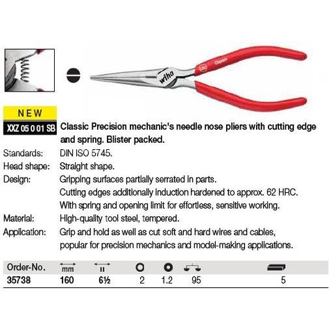 Kìm mỏ nhọn Wiha 35738