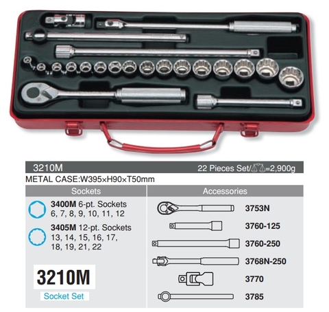 Bộ đầu tuýp Koken 3/8 inch 3210M