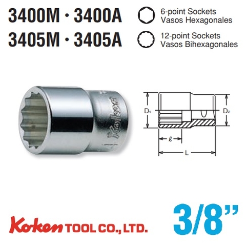 Bộ đầu tuýp Koken 3/8 inch 3279AM