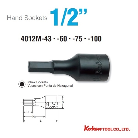Bộ tuýp lục giác 1/2 Koken RS4012M/10-L60
