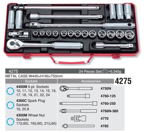 Bộ tuýp Koken 1/2 inch 4275