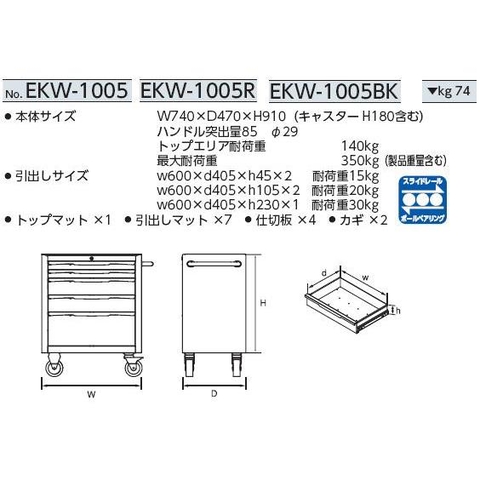 Xe đựng dụng cụ KTC EKW-1005R