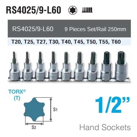 Bộ khẩu tuýp hoa thị Koken RS4025/9-L60