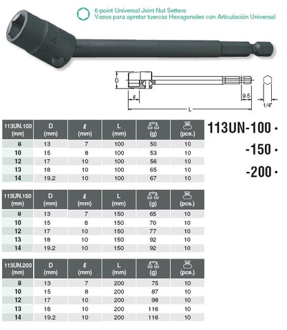Đầu bits khẩu lắc léo Koken 113UN