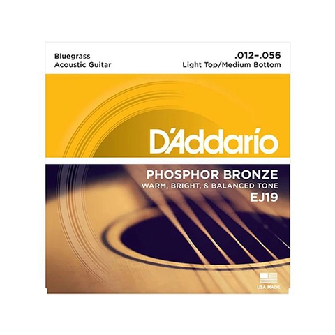 D'Addario EJ19 Phosphor Bronze Acoustic Guitar Strings, Bluegrass, 12-56