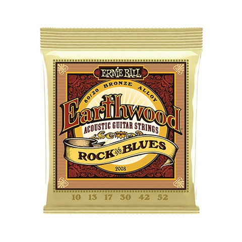 Ernie Ball Earthwood Rock and Blues w/Plain G 80/20 Bronze Acoustic Guitar Strings, 10-52