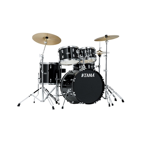 TAMA SG50H6C-BK Stagestar 5-Piece Drum Kit w/ Hardware+Throne+Cymbals, Black