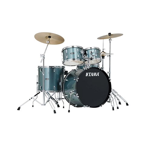 TAMA SG52KH6C-CSV Stagestar 5-Piece Drum Kit w/ Hardware+Throne+Cymbals, Charcoal Silver