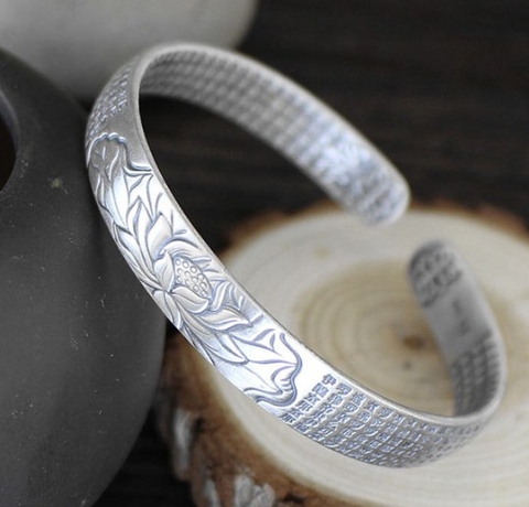 Vòng Tay Khắc Liên Hoa Đại Bi Chú - Bát Nhã Tâm Kinh - VT328