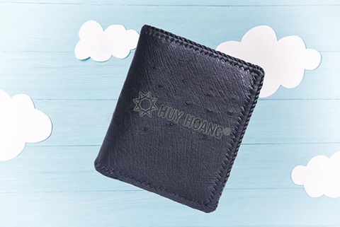 Bóp da đà điểu kiểu ví da nam dáng đứng cho người đàn ông hiện đại