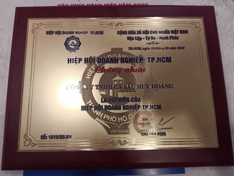 Công ty Cá Sấu Huy Hoàng được kết nạp Thành viên hiệp hội doanh nghiệp TPHCM 2020