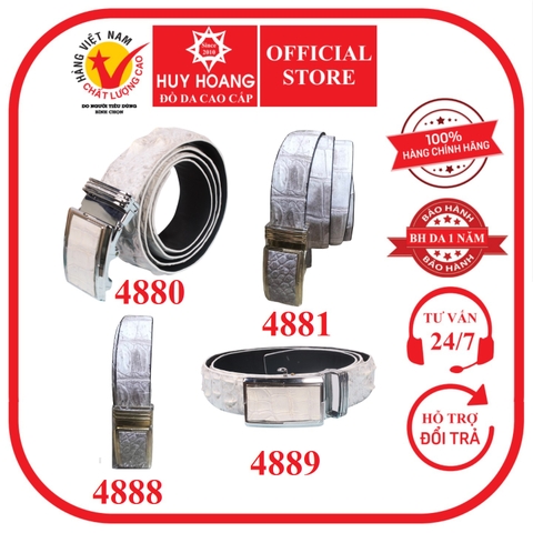 Dây nịt nam da cá sấu Huy Hoàng nhiều loại màu bạch tạng HD4880-89