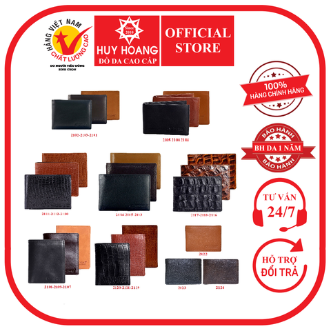 Bóp nam da bò nhiều loại nhiều màu HD2101-04-07-10-13-16-19-22