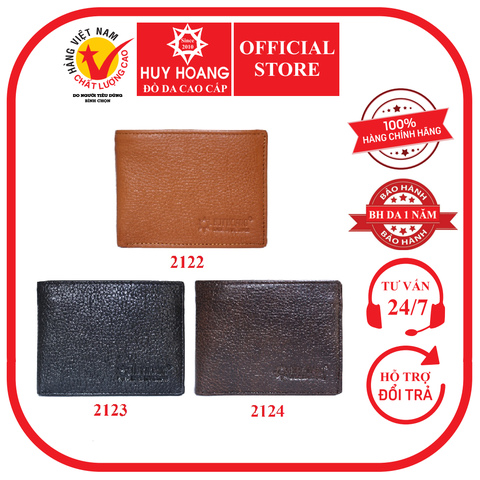 Bóp nam da bò cỡ nhỏ màu da, đen, nâu HD2122-23-24