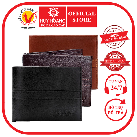 Bóp nam da bò sọc ngang màu da, đen, nâu HD2131-32-33