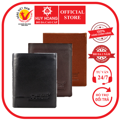 Bóp nam da bò sọc ngang kiểu đứng màu da, đen, nâu HD2138-39-40