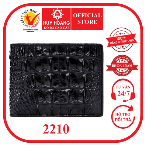 Bóp nam da cá sấu gai lưng màu đen HD2210