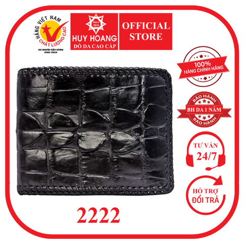 Bóp nam da cá sấu đan viền màu đen HD2222