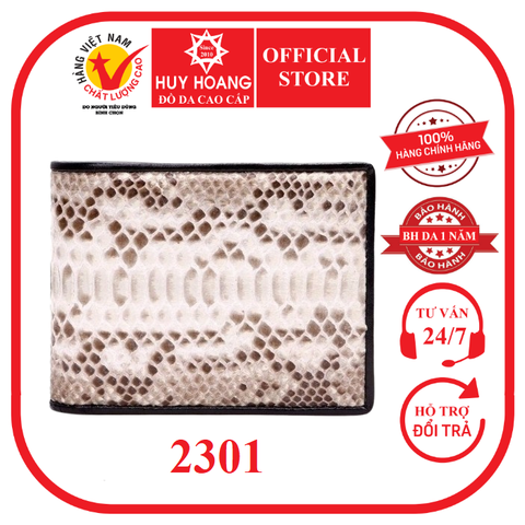 Bóp nam da trăn Huy Hoàng màu da nguyên thủy HD2301