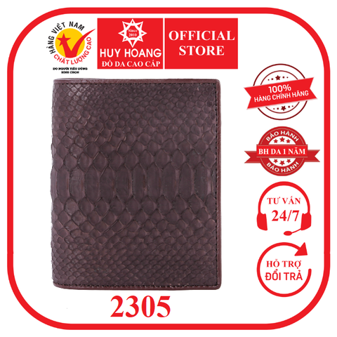 Bóp nam da trăn kiểu đứng màu nâu HD2305