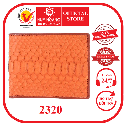 Bóp nam Huy Hoàng da trăn màu cam HD2320