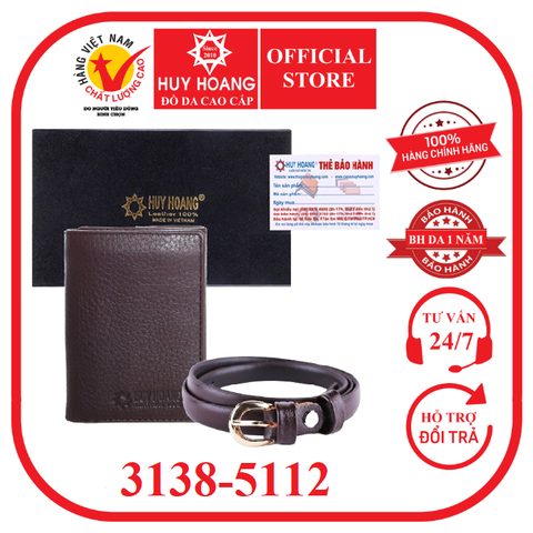 Ví & thắt lưng nữ da bò màu nâu HD3138-HD5112