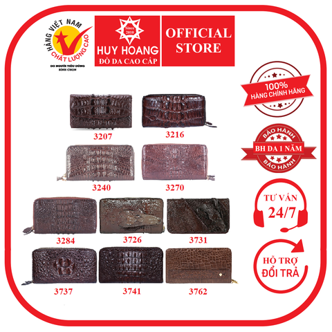 Ví nữ da cá sấu nhiều loại màu nâu đất HD3207-16-40-70-84-3726-31-37-41-62