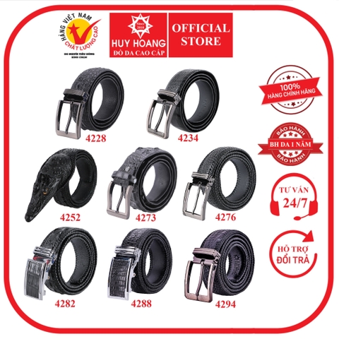 Dây nịt nam da cá sấu nhiều loại màu đen HD4228-34-52-73-76-82-88-94