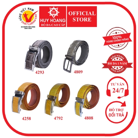Dây nịt nam da cá sấu cao cấp nhiều loại màu vàng nghệ, xám HD4258-93-4792-4808-09