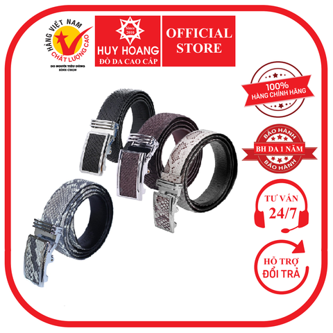 Dây nịt nam da trăn 3,5P màu da nguyên thủy, đen, trắng, nâu HD4301-02-05-46