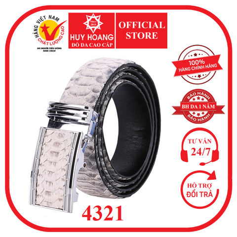 Dây nịt nam da trăn Vip 3,5P màu da nguyên thủy HD4321