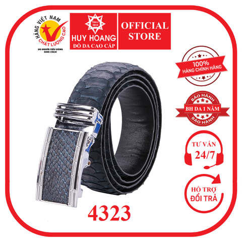 Dây nịt nam da trăn Vip 3,5P màu xanh đậm HD4323