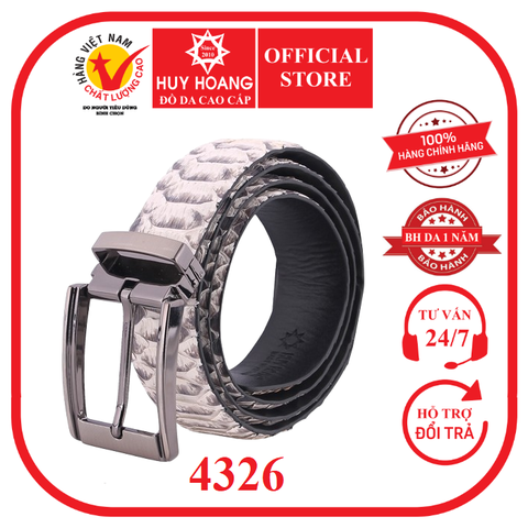 Dây nịt nam da trăn Vip 3,5P đầu kim màu da nguyên thủy HD4326