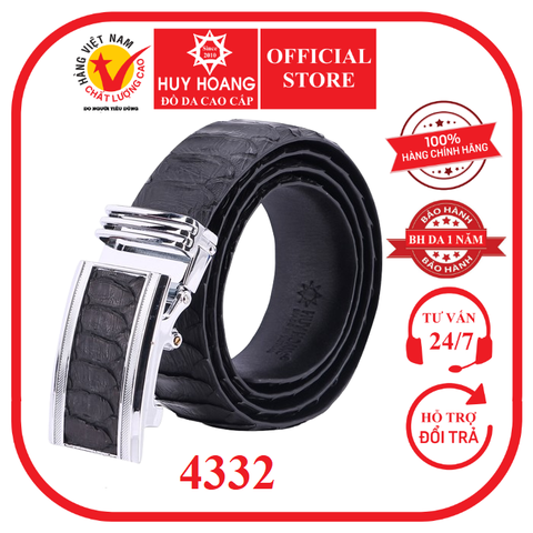 Dây nịt nam da trăn Vip 4P màu đen HD4332