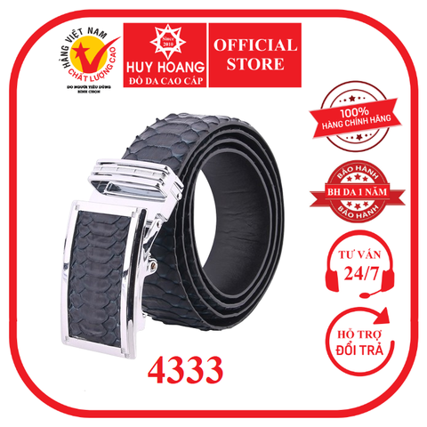 Dây nịt nam da trăn Vip 4P màu xanh đậm HD4333