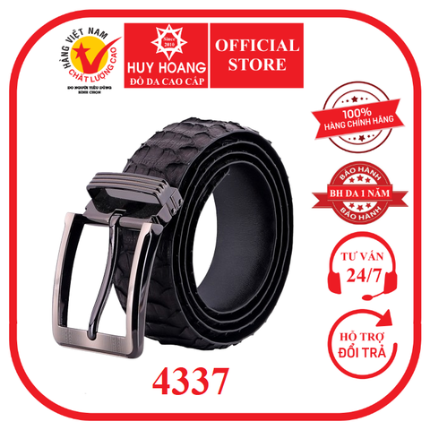 Dây nịt nam da trăn Vip 4P đầu kim màu đen HD4337