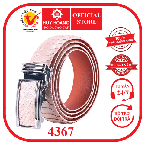 Dây nịt nam da trăn Vip 3,5P màu hồng phấn HD4367