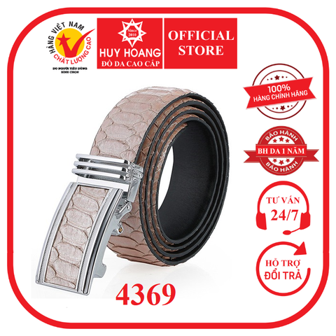 Dây nịt nam da trăn Vip 4P màu hồng phấn HD4369