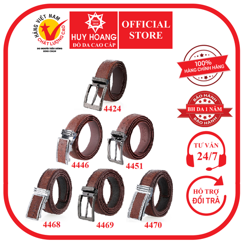 Dây nịt nam da đà điểu nhiều loại màu nâu đỏ HD4424-46-51-68-69-70