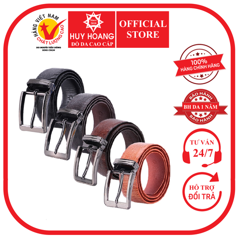 Dây nịt nam da đà điểu trơn 4P đầu kim nhiều màuHD4429-30-31-32