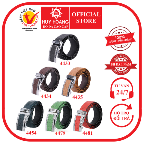 Dây nịt nam da đà điểu da hột 4P nhiều màu HD4433-34-35-54-79-81