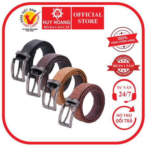 Dây nịt nam da đà điểu da hột 4P đầu kim nhiều màu HD4438-39-40-41