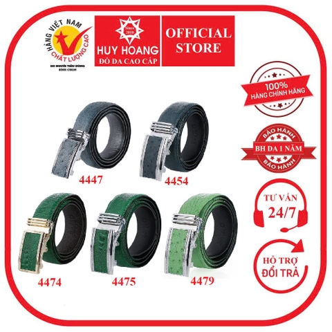 Dây nịt nam da đà điểu nhiều loại màu xanh HD4447-54-74-75-79