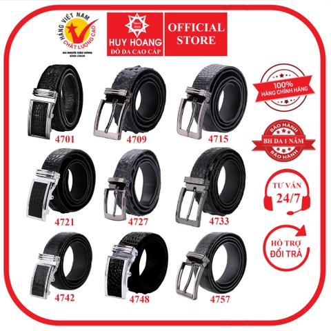 Dây nịt nam da cá sấu nhiều loại màu đen HD4701-09-15-21-27-33-42-48-57