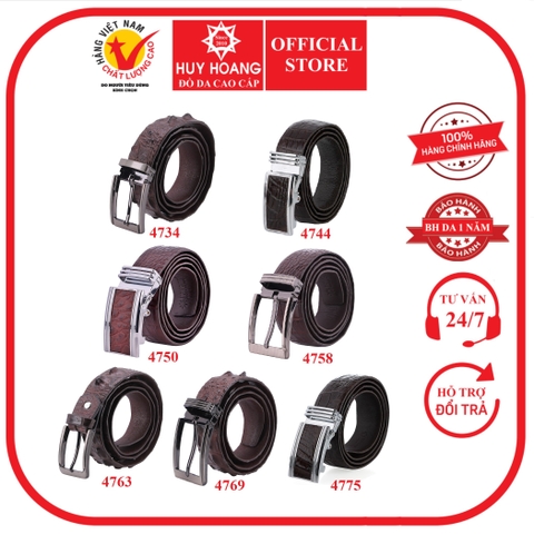 Dây nịt nam da cá sấu nhiều loại màu nâu đất HD4734-44-50-58-63-69-75