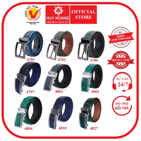 Dây nịt nam da cá sấu nhiều loại màu xanh HD4781-82-86-94-97-4801-02-04-10-27